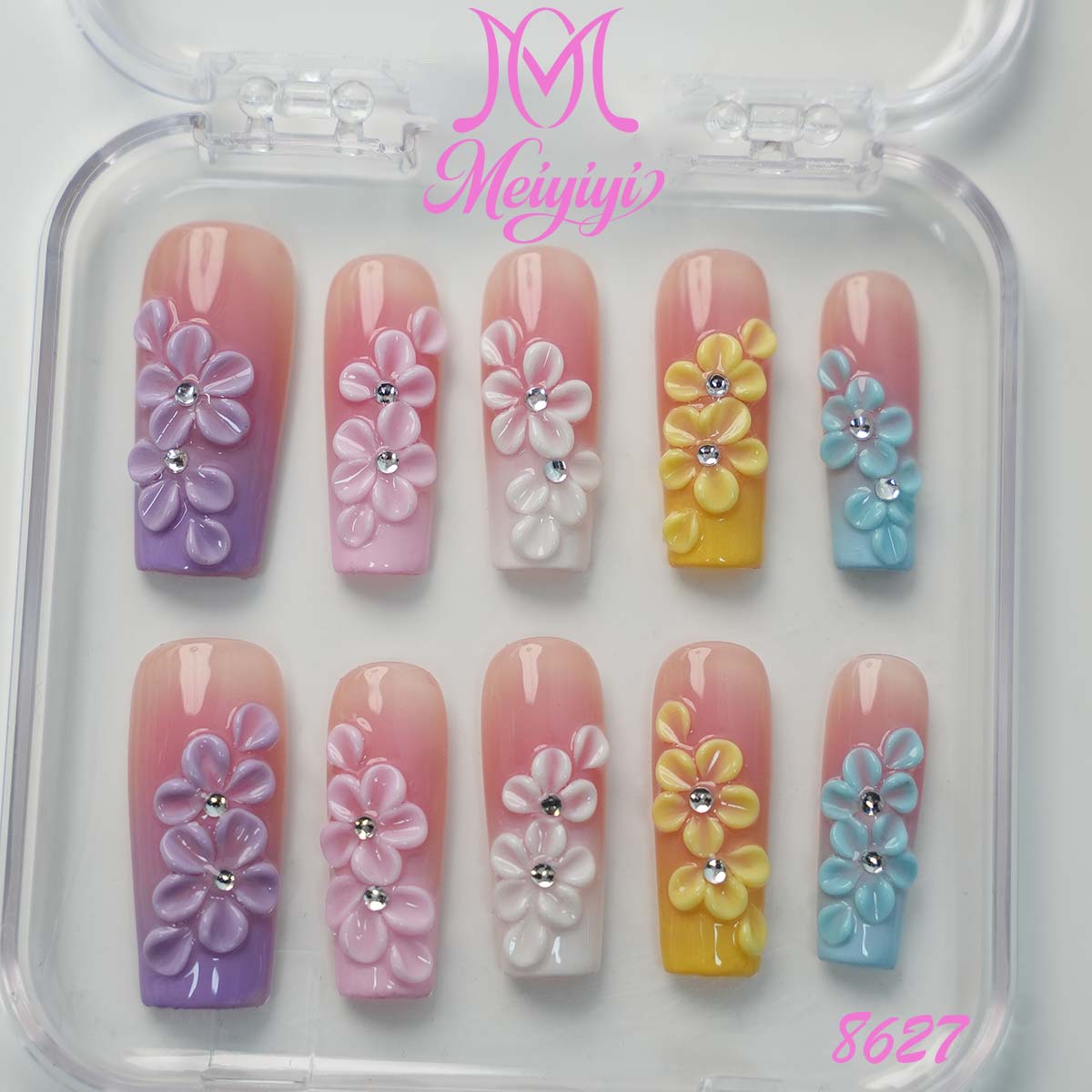 8627-MYY's designer original high-end design customized luxury hand-painted wearable nail art