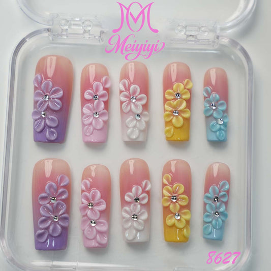 8627-MYY's designer original high-end design customized luxury hand-painted wearable nail art