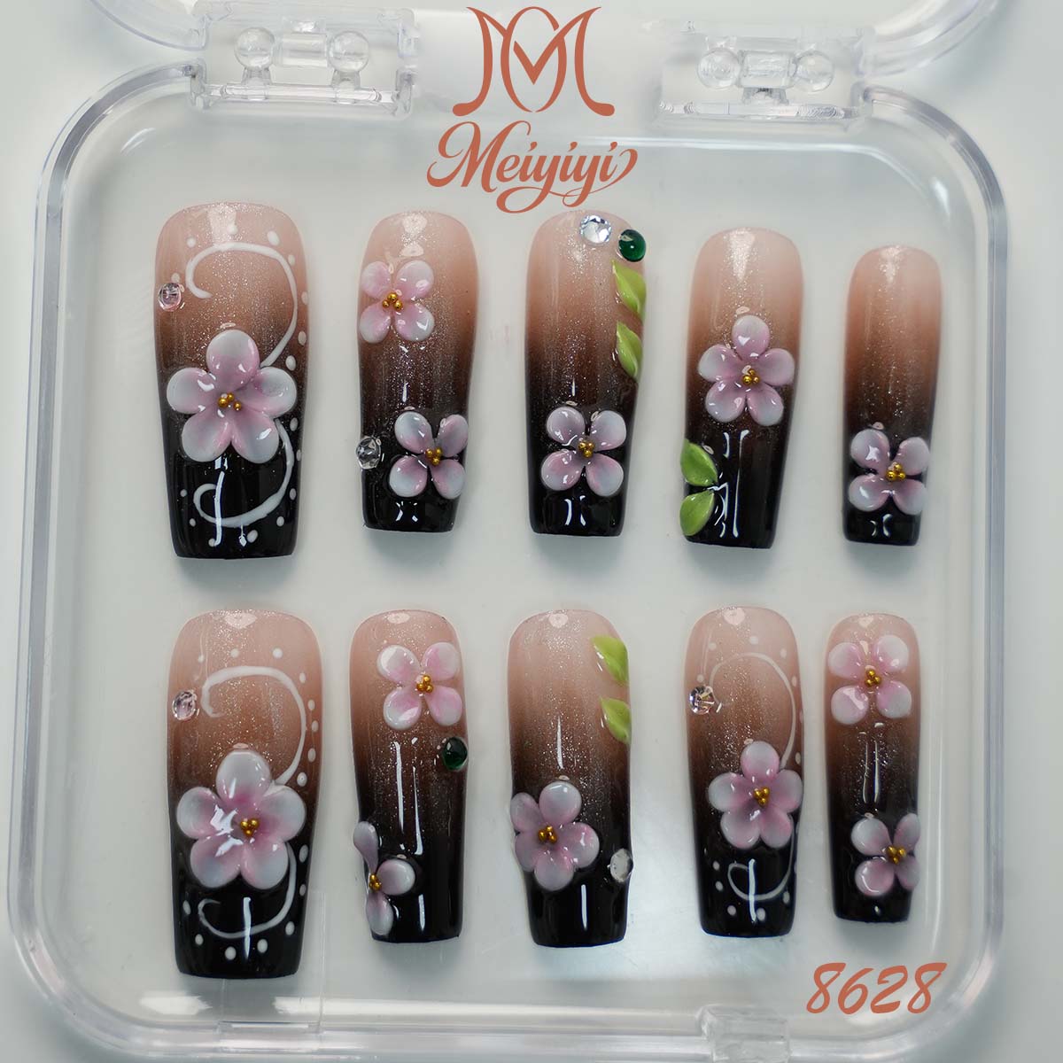8628-MYY's designer original high-end design customized luxury hand-painted wearable nail art