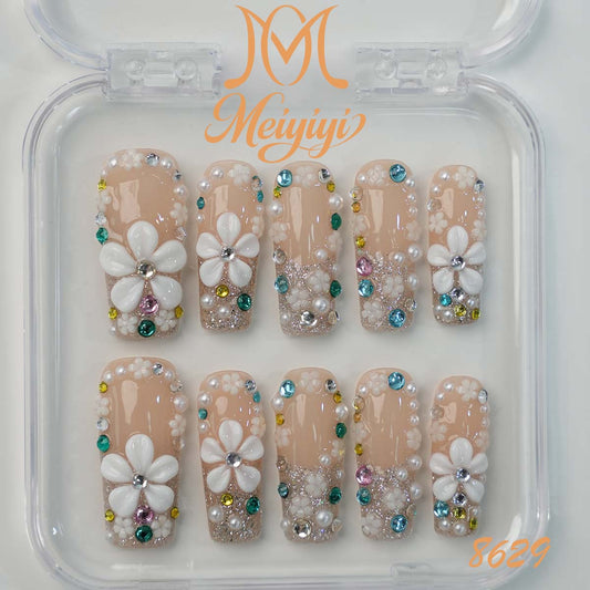 8629-MYY's designer original high-end design customized luxury hand-painted wearable nail art