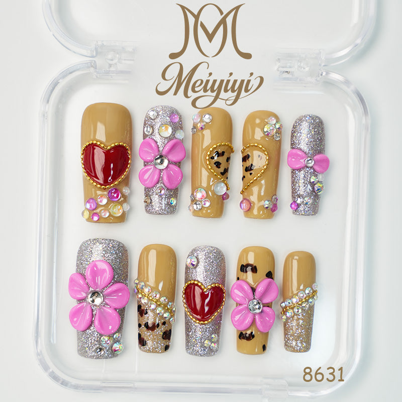 8631-MYY's designer original high-end design customized luxury hand-painted wearable nail art