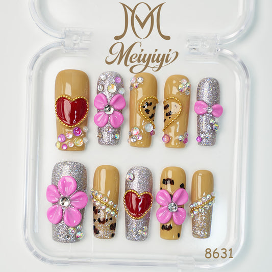 8631-MYY's designer original high-end design customized luxury hand-painted wearable nail art