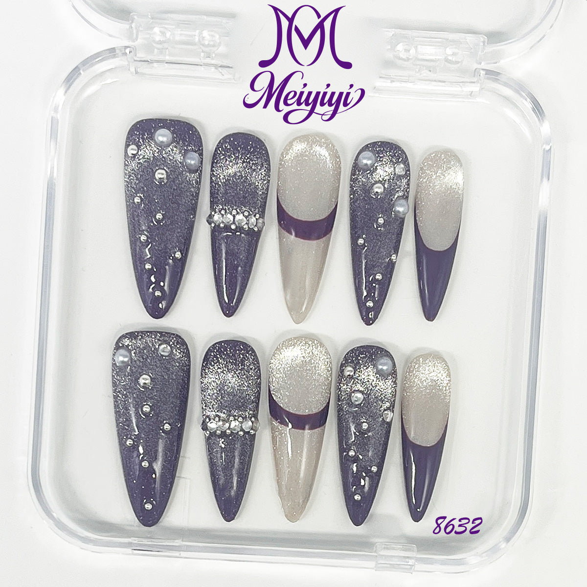 8632-MYY's designer original high-end design customized luxury hand-painted wearable nail art