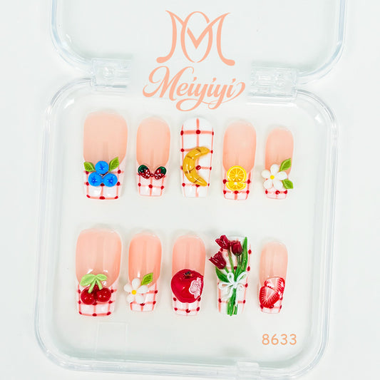 8633-MYY's designer original high-end design customized luxury hand-painted wearable nail art