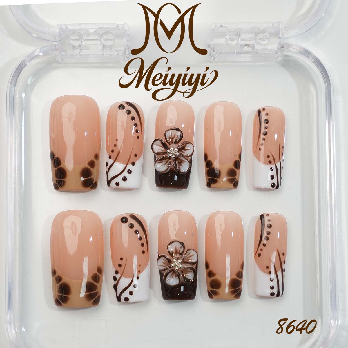 8640-MYY's designer original high-end design customized luxury hand-painted wearable nail art
