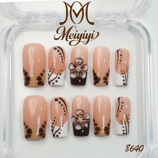 8640-MYY's designer original high-end design customized luxury hand-painted wearable nail art
