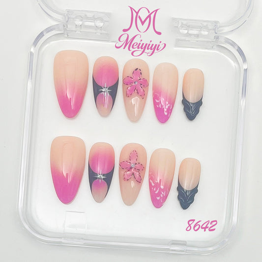 8642-MYY's designer original high-end design customized luxury hand-painted wearable nail art