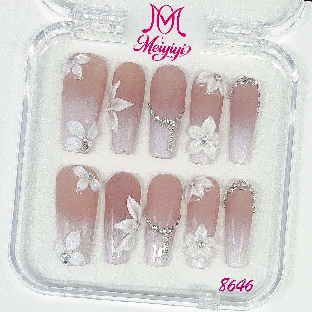 8646-MYY's designer original high-end design customized luxury hand-painted wearable nail art