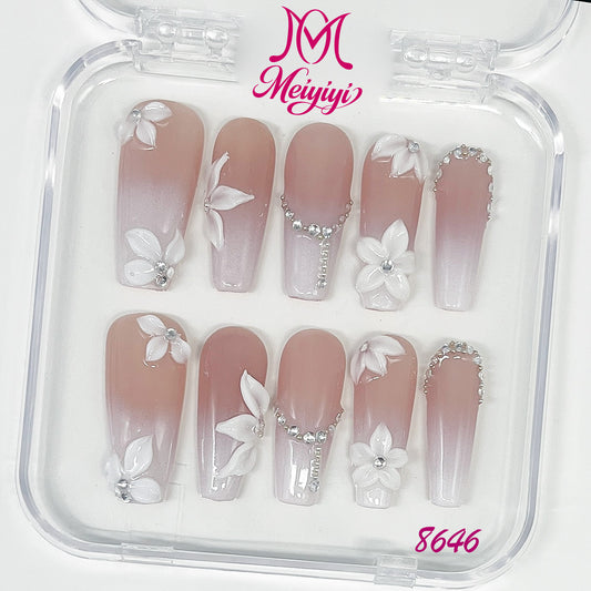 8646-MYY's designer original high-end design customized luxury hand-painted wearable nail art