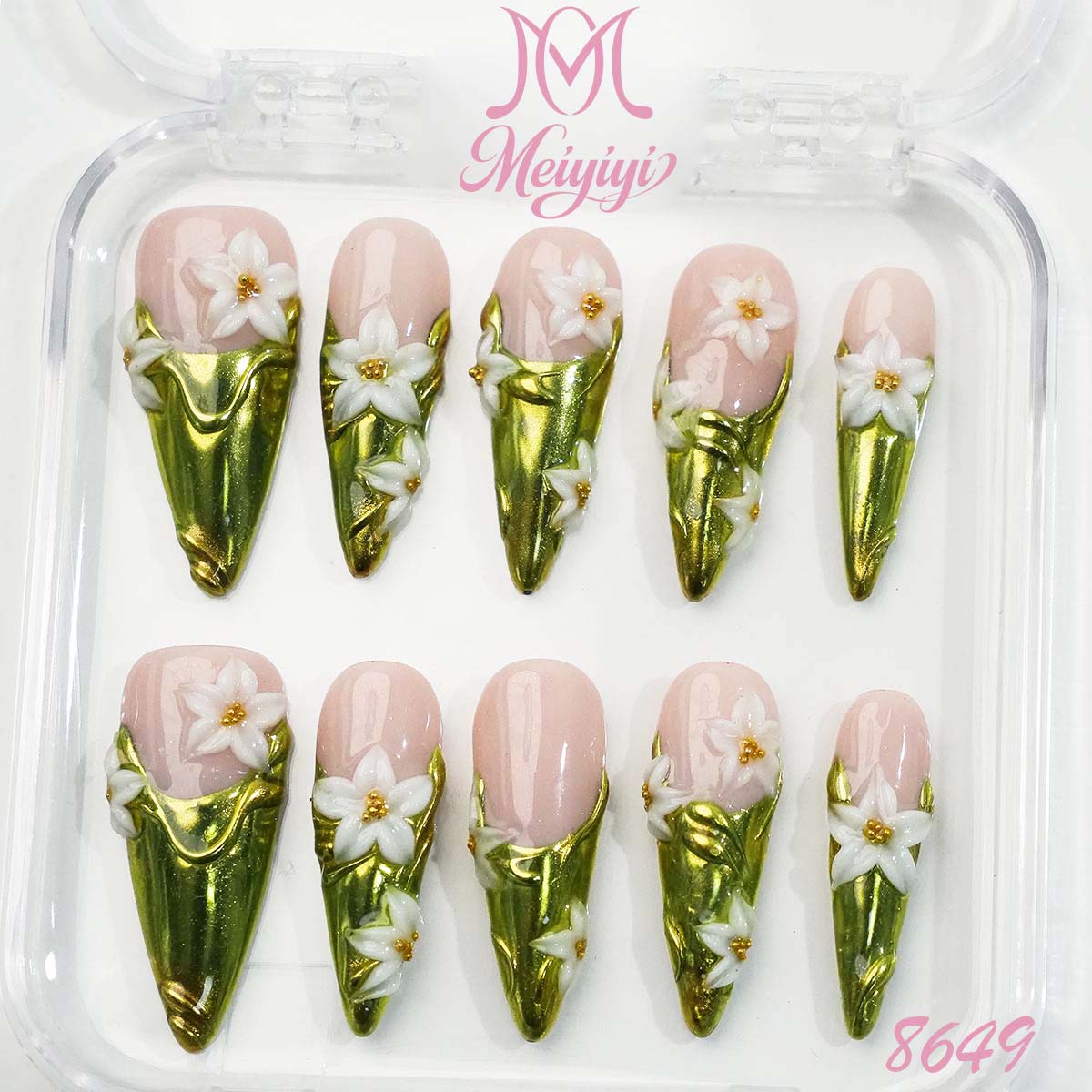 8649-MYY's designer original high-end design customized luxury hand-painted wearable nail art