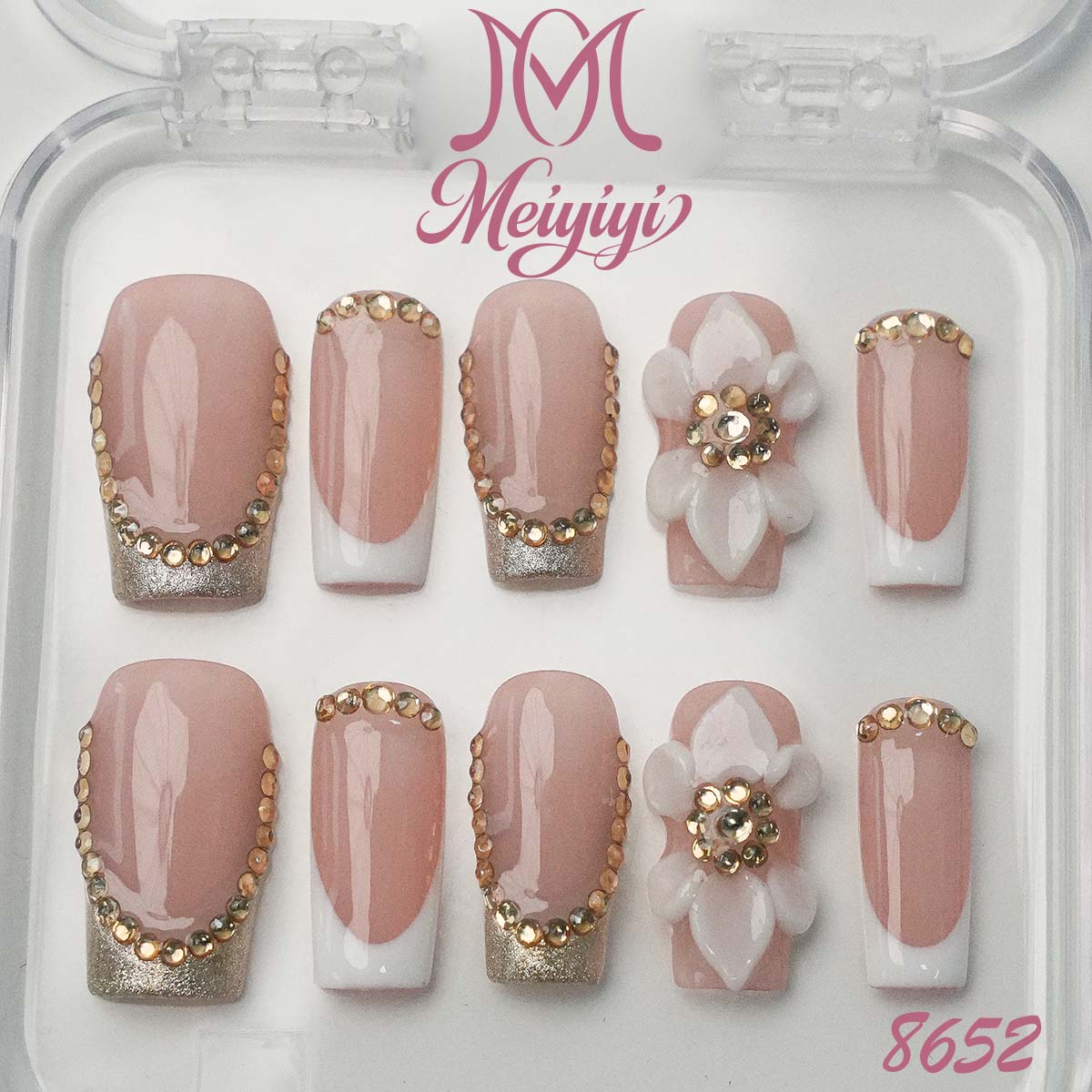 8652-MYY's designer original high-end design customized luxury hand-painted wearable nail art