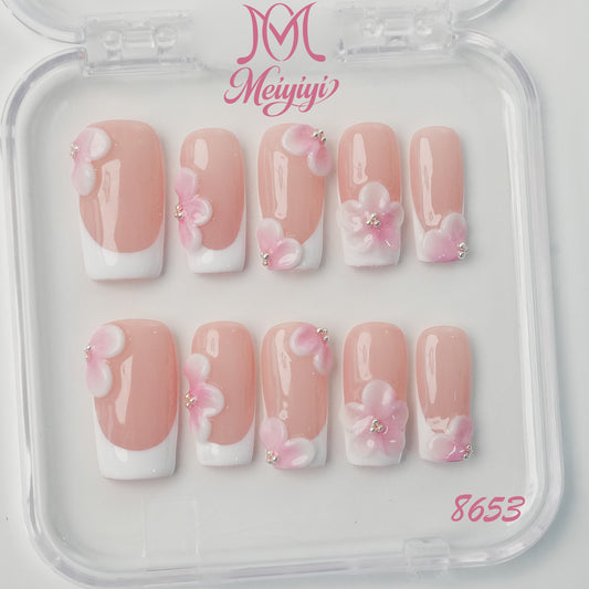 8653-MYY's designer original high-end design customized luxury hand-painted wearable nail art