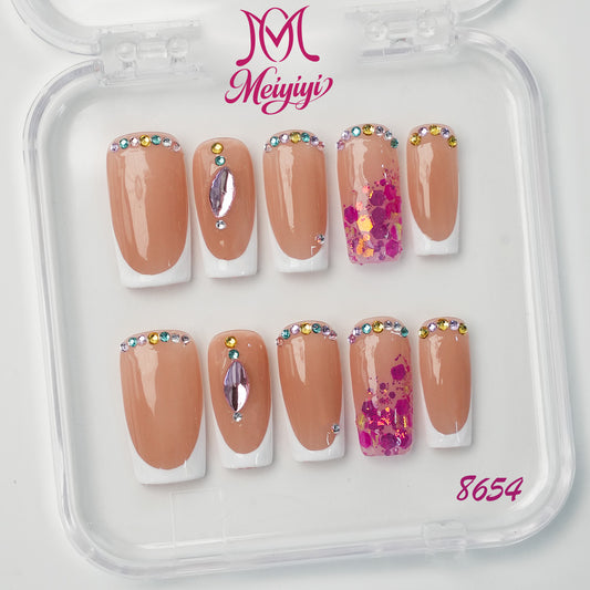 8654-MYY's designer original high-end design customized luxury hand-painted wearable nail art