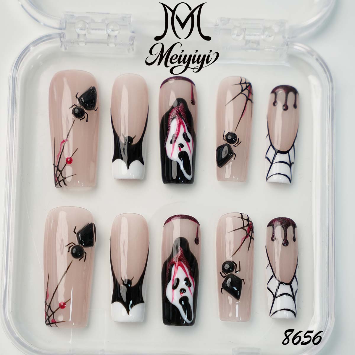 8656-MYY's designer original high-end design customized luxury hand-painted wearable nail art
