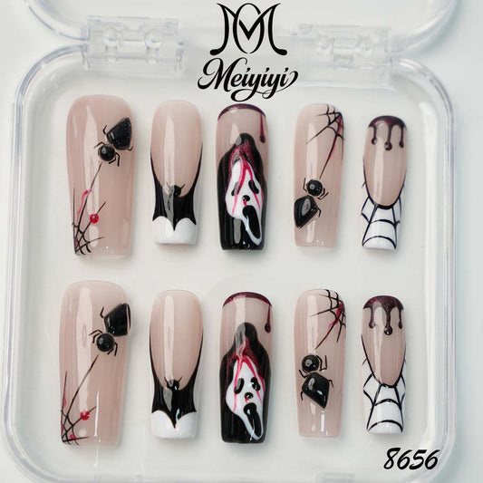 8656-MYY's designer original high-end design customized luxury hand-painted wearable nail art