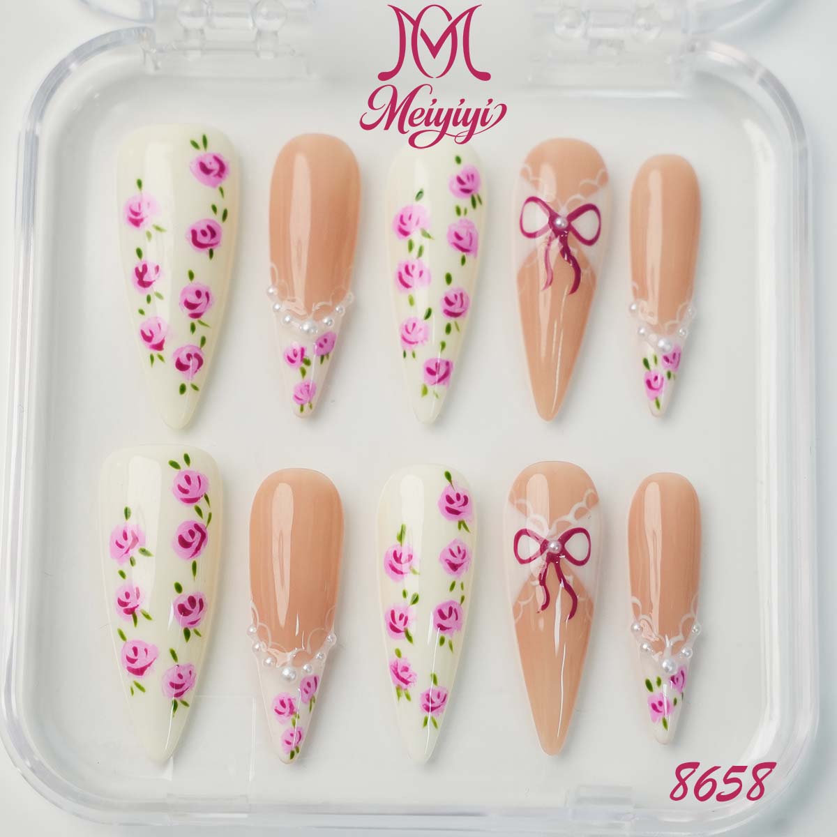 8658-MYY's designer original high-end design customized luxury hand-painted wearable nail art