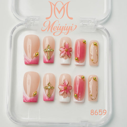 8659-MYY's designer original high-end design customized luxury hand-painted wearable nail art