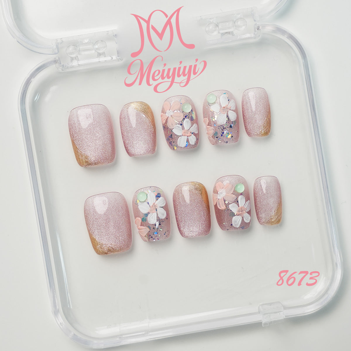 8673-MYY's designer original high-end design customized luxury hand-painted wearable nail art