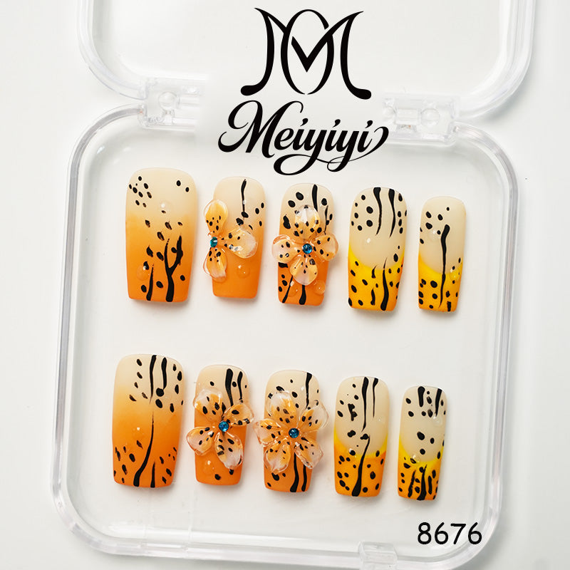 8676-MYY's designer original high-end design customized luxury hand-painted wearable nail art