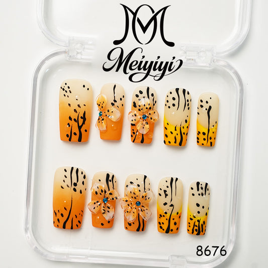 8676-MYY's designer original high-end design customized luxury hand-painted wearable nail art