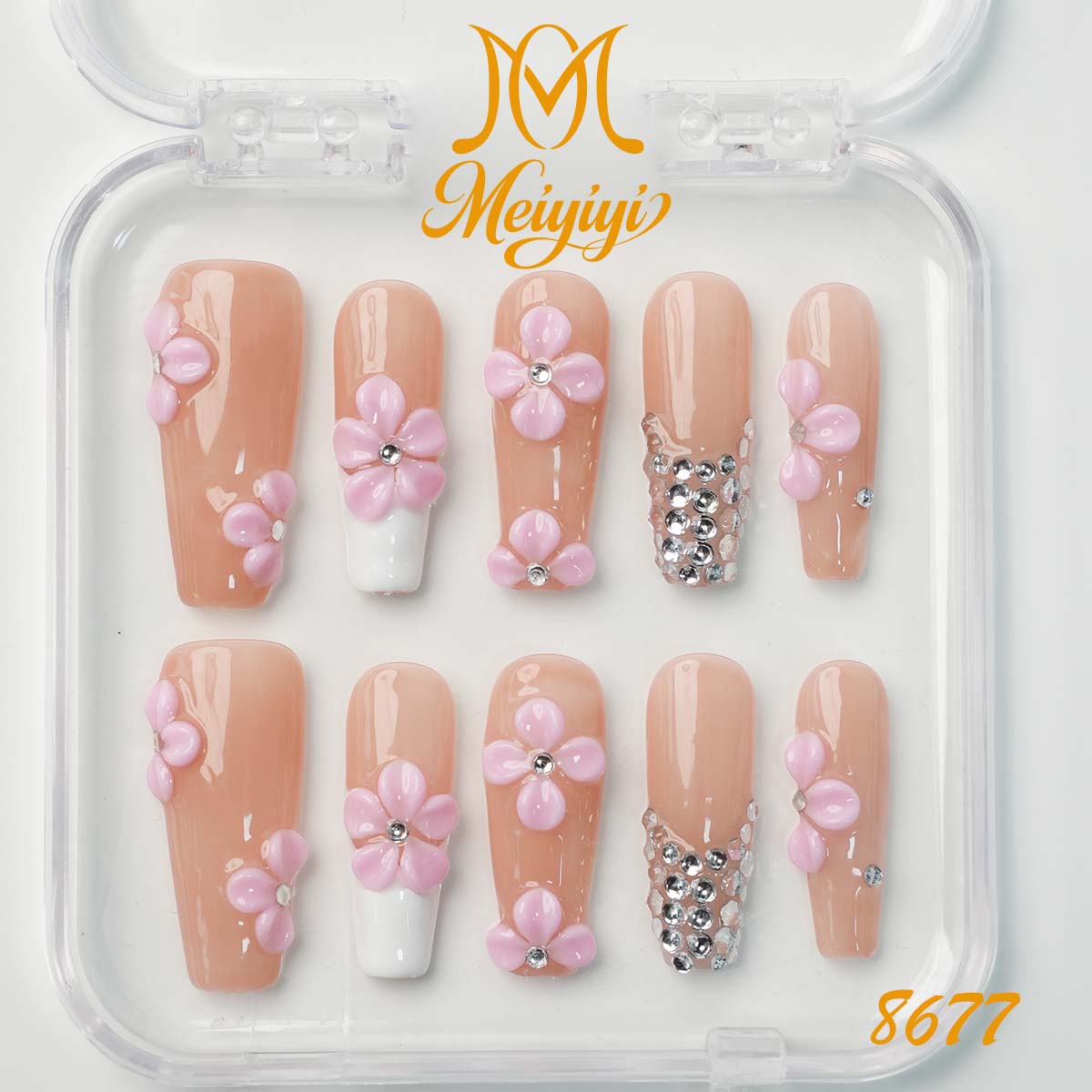 8677-MYY's designer original high-end design customized luxury hand-painted wearable nail art