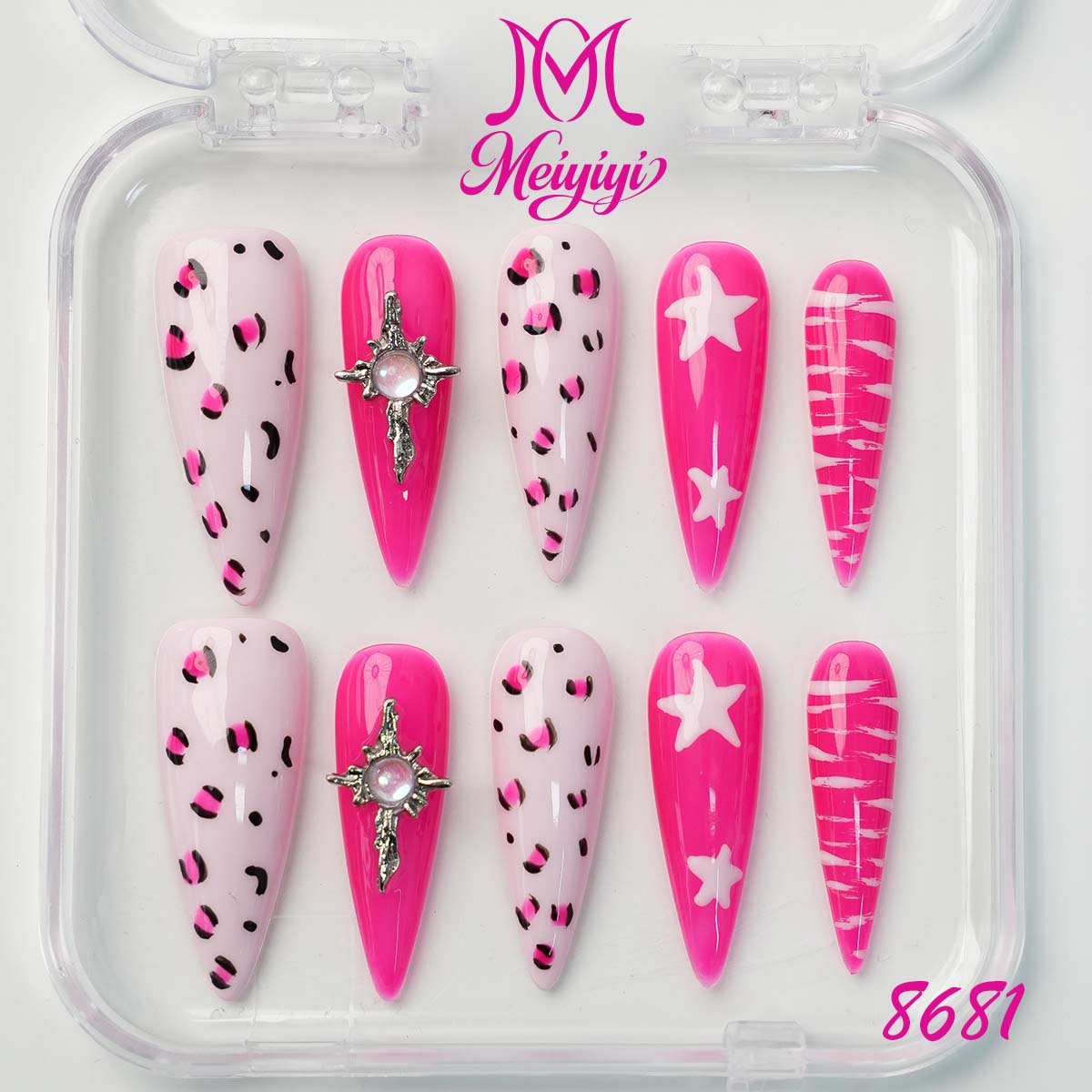 8681-MYY's designer original high-end design customized luxury hand-painted wearable nail art