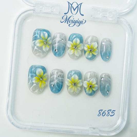 8685-MYY's designer original high-end design customized luxury hand-painted wearable nail art