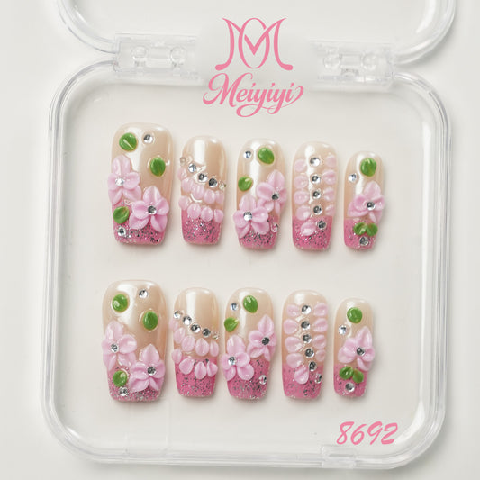 8692-MYY's designer original high-end design customized luxury hand-painted wearable nail art