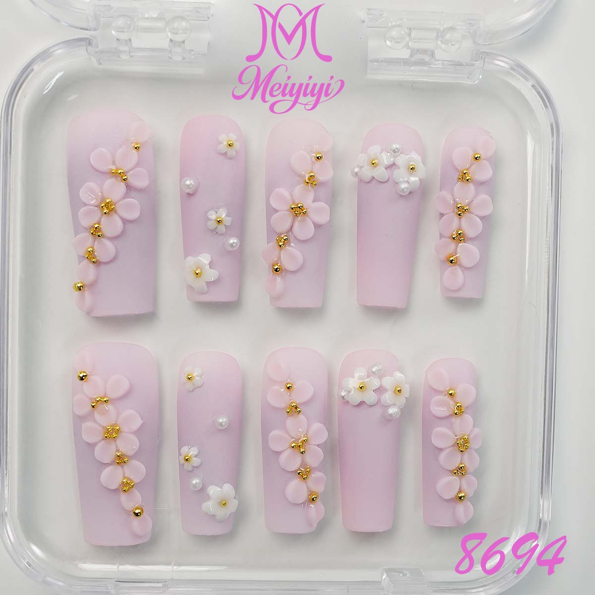 8694-MYY's designer original high-end design customized luxury hand-painted wearable nail art