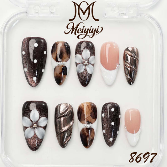 8697-MYY's designer original high-end design customized luxury hand-painted wearable nail art