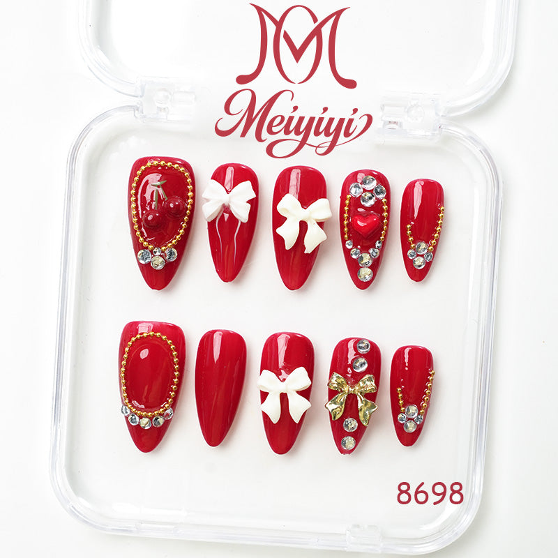 8698-MYY's designer original high-end design customized luxury hand-painted wearable nail art