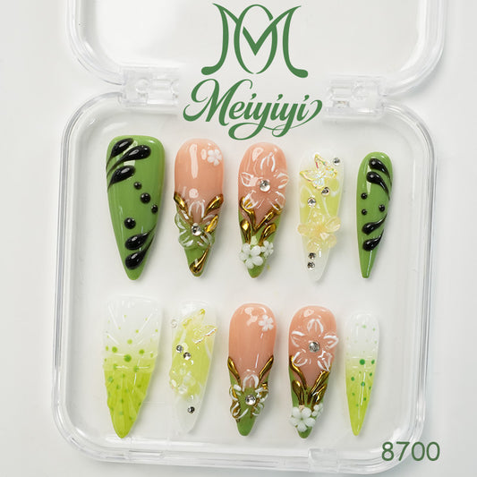 8700-MYY's designer original high-end design customized luxury hand-painted wearable nail art