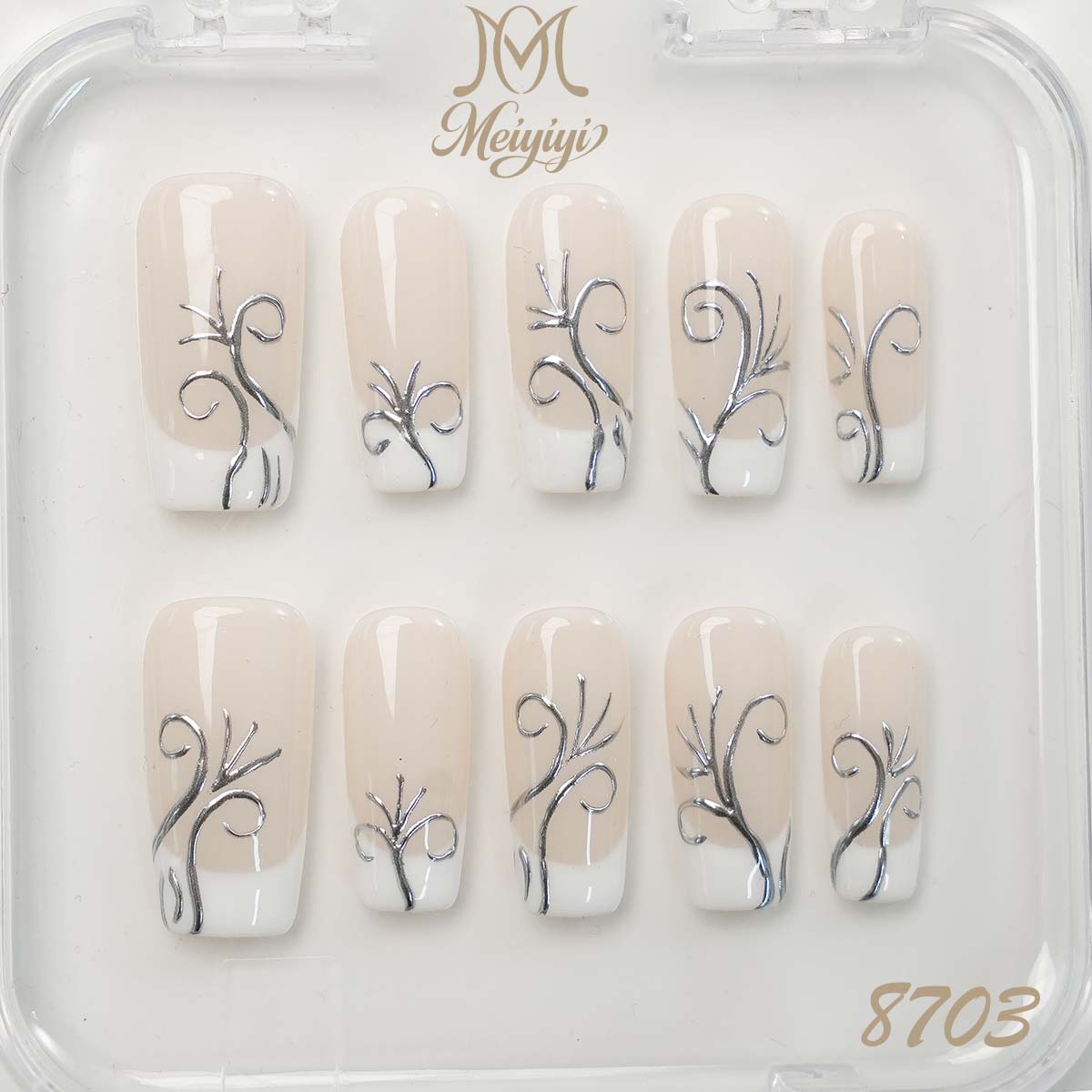 8703-MYY's designer original high-end design customized luxury hand-painted wearable nail art