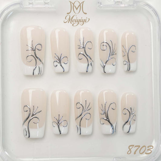 8703-MYY's designer original high-end design customized luxury hand-painted wearable nail art