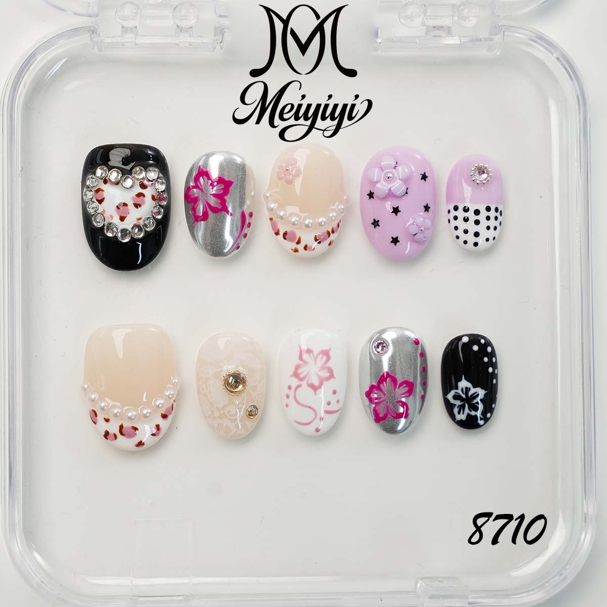 8710-MYY's designer original high-end design customized luxury hand-painted wearable nail art