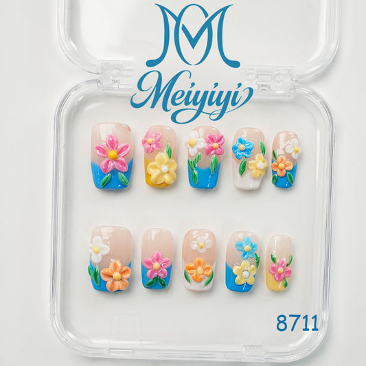8711-MYY's designer original high-end design customized luxury hand-painted wearable nail art