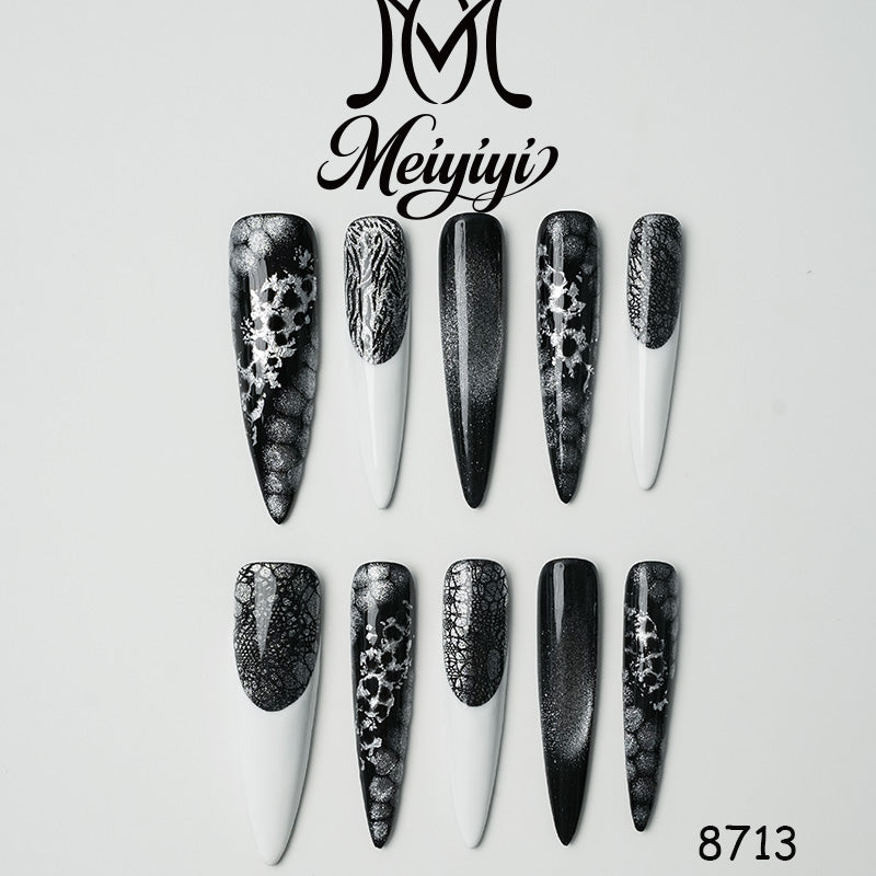8713-MYY's designer original high-end design customized luxury hand-painted wearable nail art