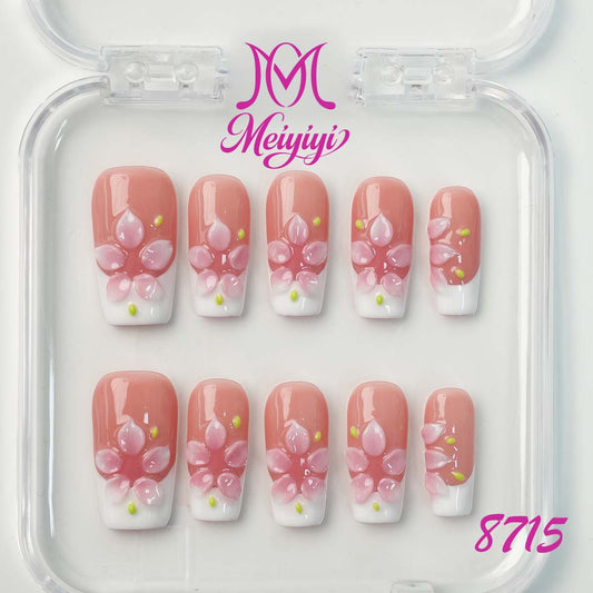 8715-MYY's designer original high-end design customized luxury hand-painted wearable nail art