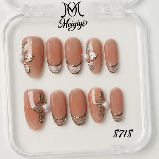 8718-MYY's designer original high-end design customized luxury hand-painted wearable nail art