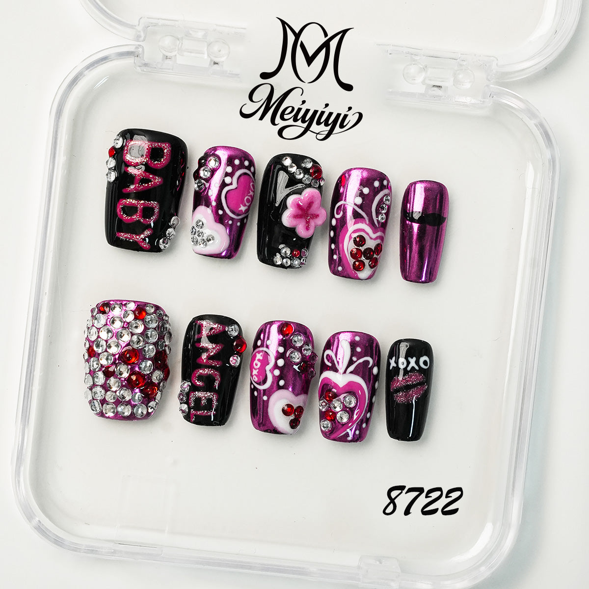 8722-MYY's designer original high-end design customized luxury hand-painted wearable nail art
