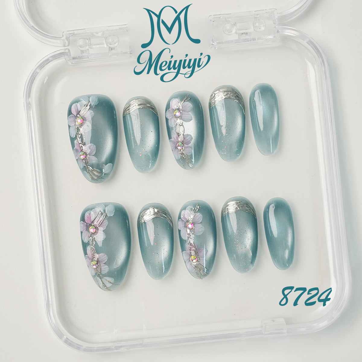 8724-MYY's designer original high-end design customized luxury hand-painted wearable nail art