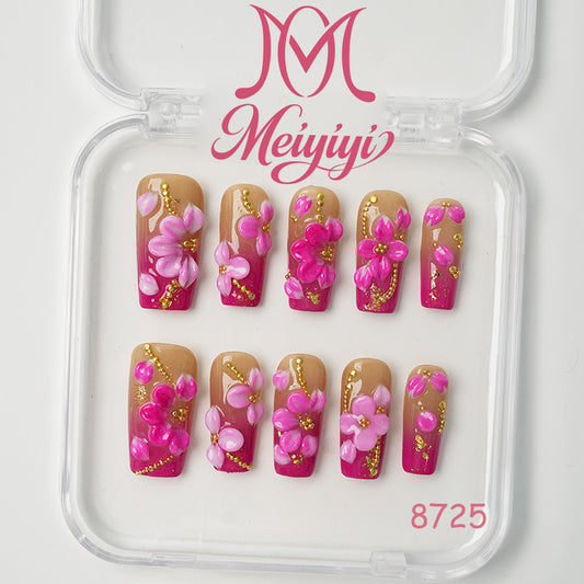 8725-MYY's designer original high-end design customized luxury hand-painted wearable nail art