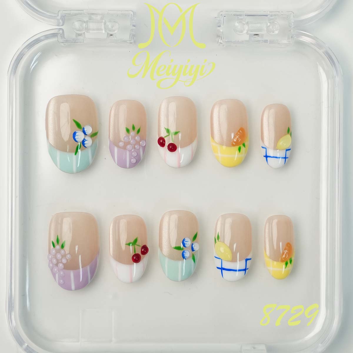 8729-MYY's designer original high-end design customized luxury hand-painted wearable nail art
