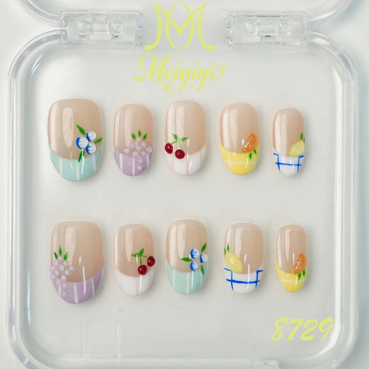 8729-MYY's designer original high-end design customized luxury hand-painted wearable nail art