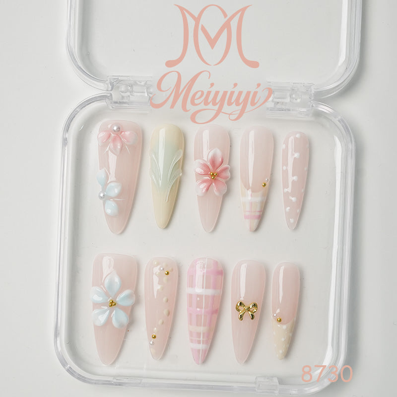 8730-MYY's designer original high-end design customized luxury hand-painted wearable nail art