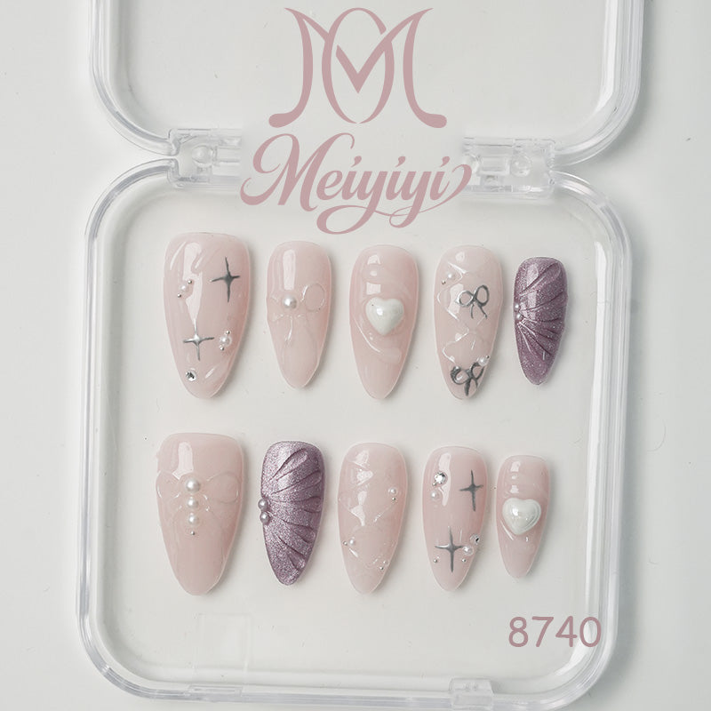 8740-MYY's designer original high-end design customized luxury hand-painted wearable nail art