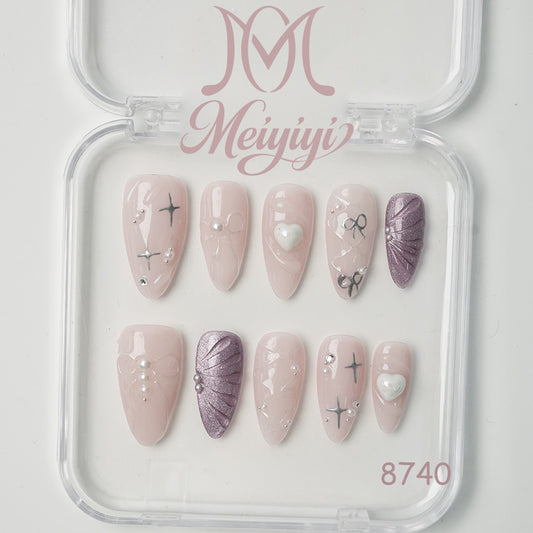 8740-MYY's designer original high-end design customized luxury hand-painted wearable nail art