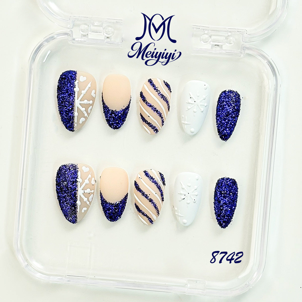 8742-MYY's designer original high-end design customized luxury hand-painted wearable nail art