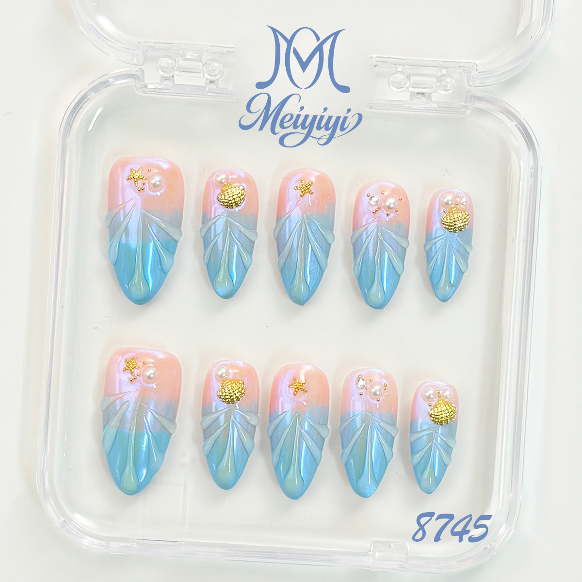 8745-MYY's designer original high-end design customized luxury hand-painted wearable nail art