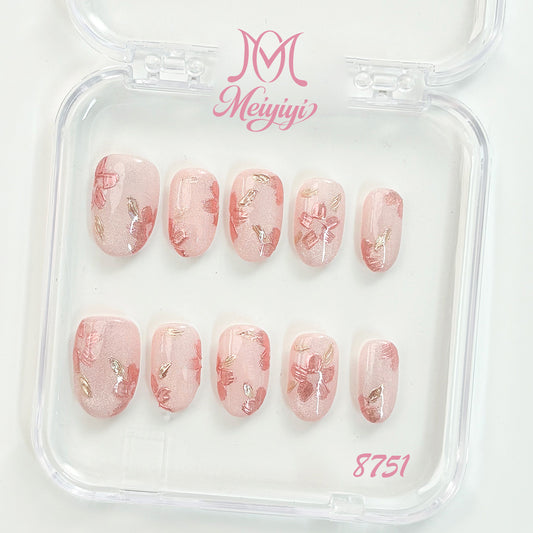 8751-MYY's designer original high-end design customized luxury hand-painted wearable nail art